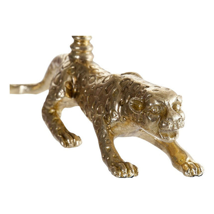 Kerzenleuchter DKD Home Decor 29,5 x 7,5 x 11 cm Kerzenleuchter Blau Gold Leopard Harz Tropical