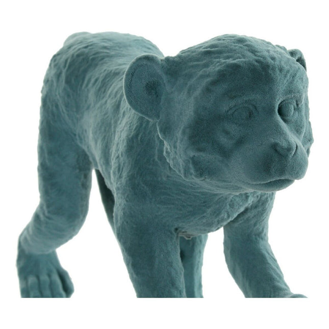 Deko-Figur DKD Home Decor 31 x 9,5 x 19 cm Rosa grün Harz Affe Tropical Beflockt