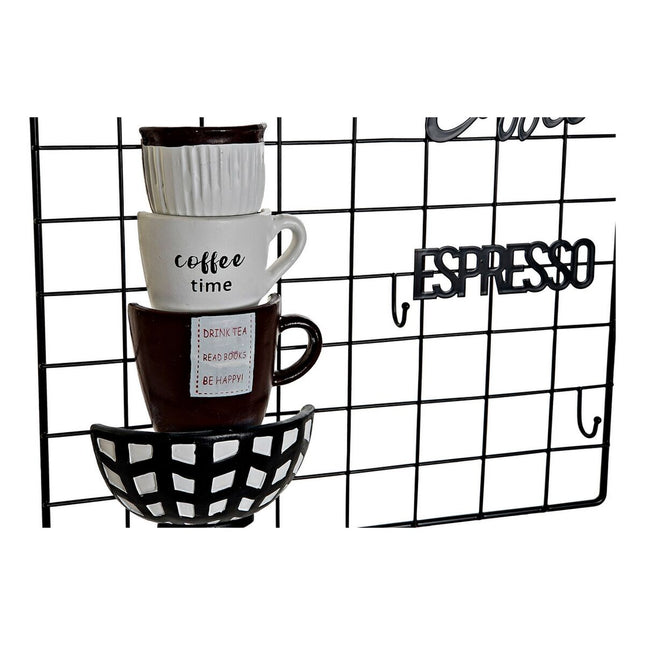 Wanddekoration DKD Home Decor Coffee 30 x 4 x 38 cm Schwarz Weiß Vintage