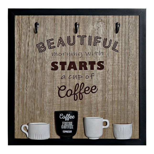 Wandgarderobe DKD Home Decor 8424001775712 41 x 3 x 41 cm Holz Harz Vintage Holz MDF