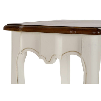 Set mit 3 Tischen DKD Home Decor Holz Braun Weiß Kunststoff 60 x 40 x 66 cm