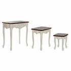 Set mit 3 Tischen DKD Home Decor Holz Braun Weiß Kunststoff 60 x 40 x 66 cm