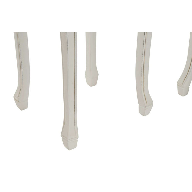 Satz mit 3 Tischen DKD Home Decor Weiß Braun (2 pcs) (35 x 35 x 80 cm)