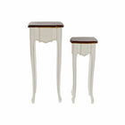 Satz mit 3 Tischen DKD Home Decor Weiß Braun (2 pcs) (35 x 35 x 80 cm)