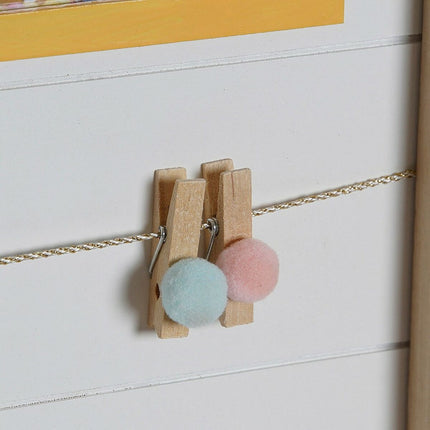 Bilderrahmen mit Klammern DKD Home Decor 42 x 2 x 32 cm Für Kinder Holz MDF Regenbogen (2 Stück)