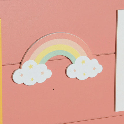 Bilderrahmen mit Klammern DKD Home Decor 42 x 2 x 32 cm Für Kinder Holz MDF Regenbogen (2 Stück)