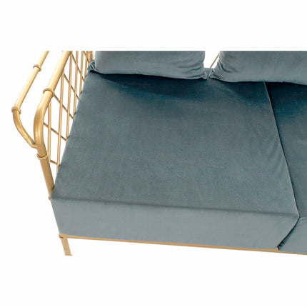 Sofa DKD Home Decor 135 x 70 x 79 cm Blau Gold Metall Moderne