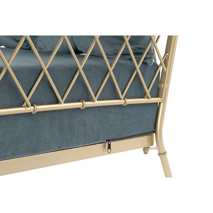 Sofa DKD Home Decor 135 x 70 x 79 cm Blau Gold Metall Moderne