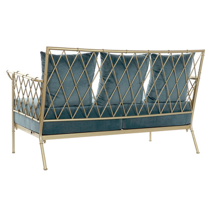 Sofa DKD Home Decor 135 x 70 x 79 cm Blau Gold Metall Moderne