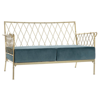 Sofa DKD Home Decor 135 x 70 x 79 cm Blau Gold Metall Moderne