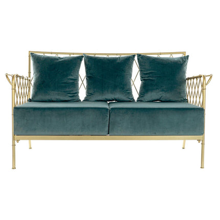 Sofa DKD Home Decor 135 x 70 x 79 cm Blau Gold Metall Moderne