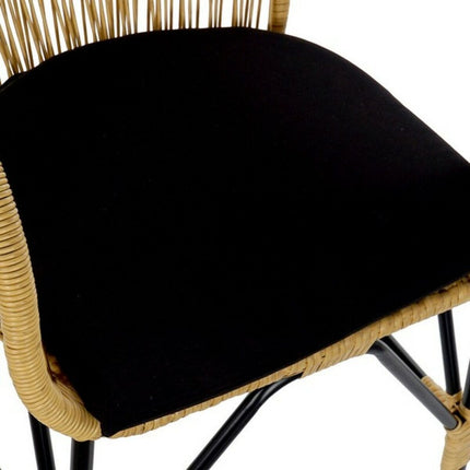 Havestol DKD Home Decor MB-178988 51 x 61 x 81 cm natürlich Schwarz Metall Synthetischer Rattan