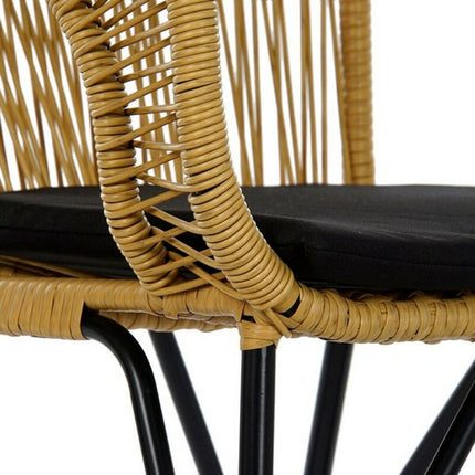 Havestol DKD Home Decor MB-178988 51 x 61 x 81 cm natürlich Schwarz Metall Synthetischer Rattan