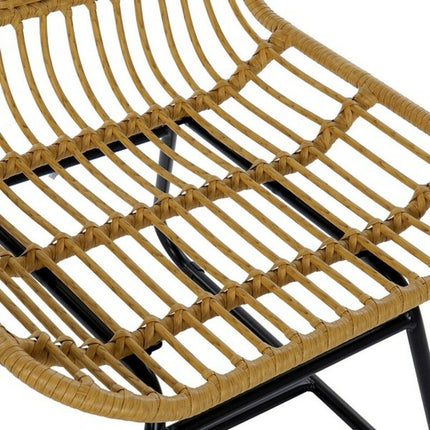 Havestol DKD Home Decor MB-178991 58 x 65 x 89 cm natürlich Schwarz Metall Synthetischer Rattan