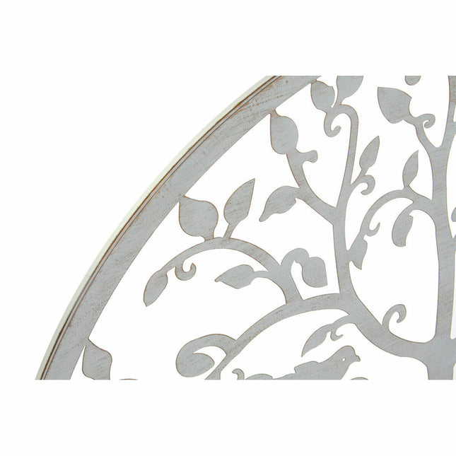 Wanddekoration DKD Home Decor Weiß 99 x 1 x 99 cm Baum Cottage (2 Stück)