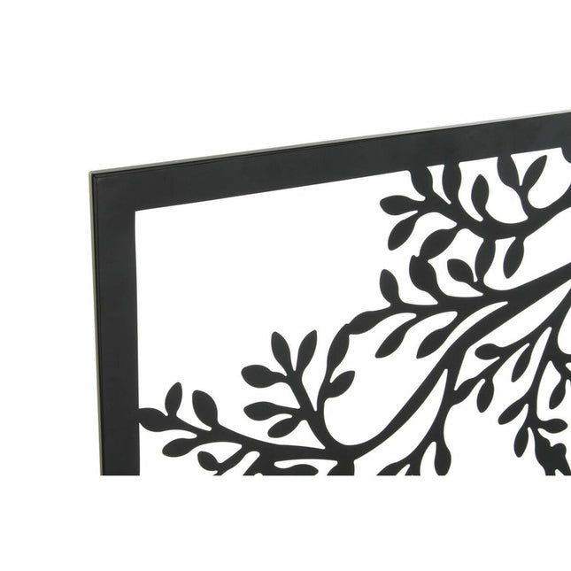 Wanddekoration DKD Home Decor 98 x 1 x 98 cm Schwarz Vögel (2 Stück)