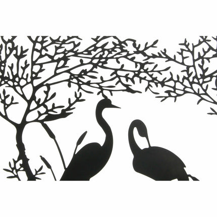 Wanddekoration DKD Home Decor 98 x 1 x 98 cm Schwarz Vögel (2 Stück)