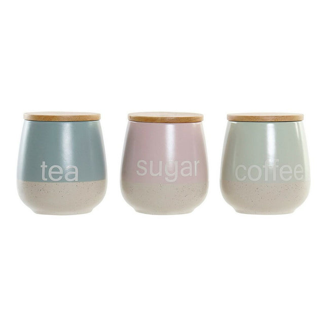 Boot DKD Home Decor Blau grün Rosa Kautschukholz Steingut (3 pcs) (10 x 10 x 16 cm)