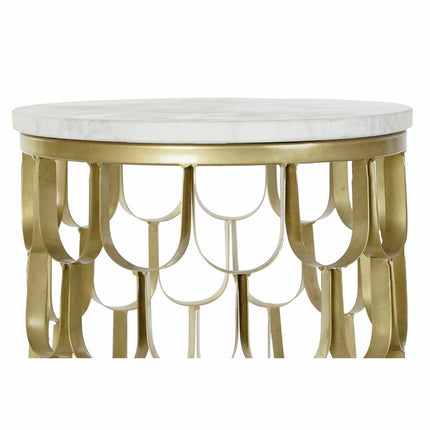 Beistelltisch DKD Home Decor Weiß Marmor Eisen Golden (30.5 x 30.5 x 50 cm)
