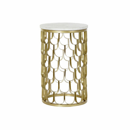 Beistelltisch DKD Home Decor Weiß Marmor Eisen Golden (30.5 x 30.5 x 50 cm)