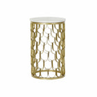 Beistelltisch DKD Home Decor Weiß Marmor Eisen Golden (30.5 x 30.5 x 50 cm)