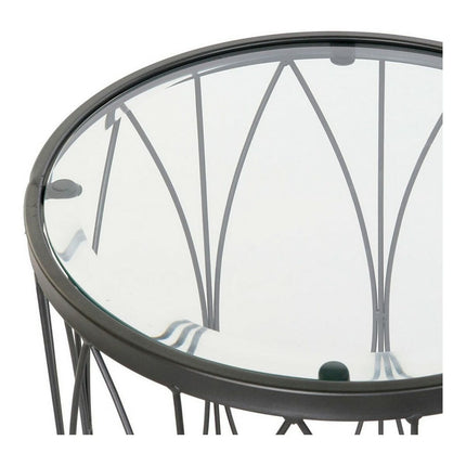 Beistelltisch DKD Home Decor Schwarz Kristall Eisen (45 x 45 x 60 cm)