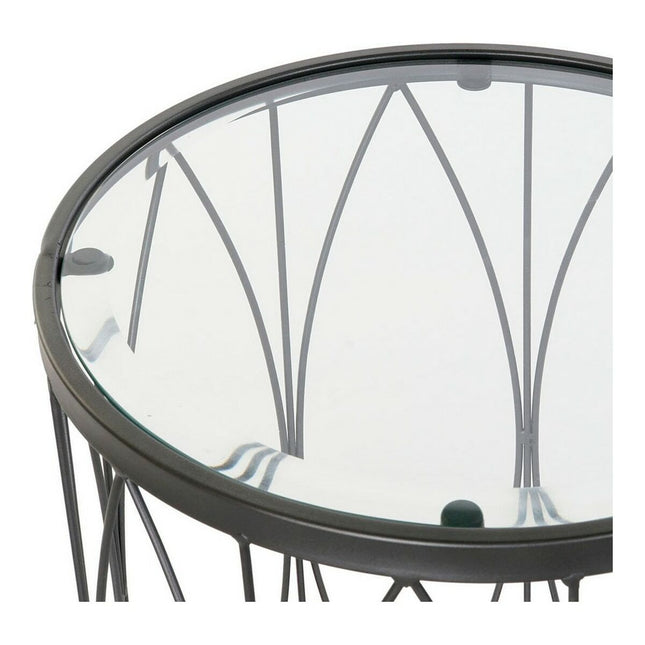 Beistelltisch DKD Home Decor Schwarz Kristall Eisen (45 x 45 x 60 cm)