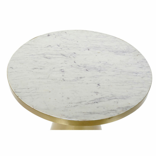 Beistelltisch DKD Home Decor Gold Weiß Marmor Eisen (60 x 60 x 58 cm)