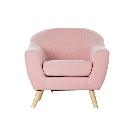 Sessel DKD Home Decor 8424001799367 Polyester Kautschukholz Hellrosa (81 x 80 x 80 cm)