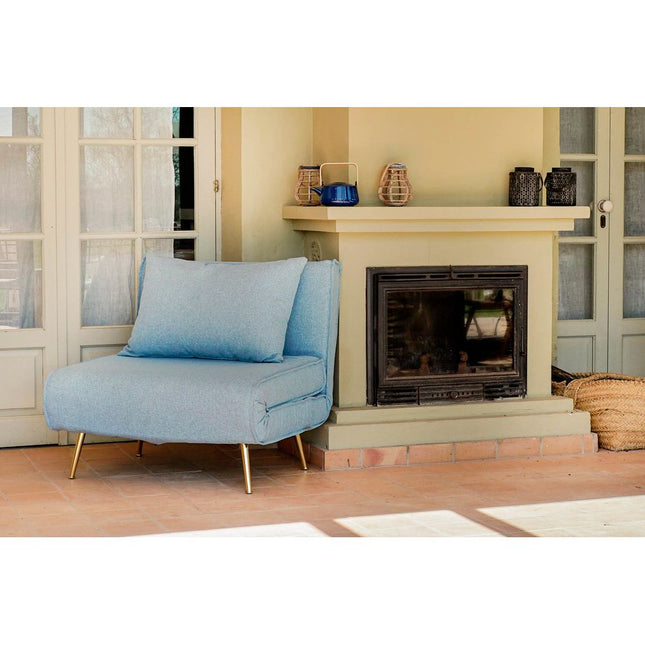 Schlafsofa DKD Home Decor Polyester Metall (90 x 80 x 84 cm) (90 x 196 x 30 cm)