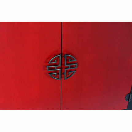 Schubladenschrank DKD Home Decor Tanne Rot Schwarz MDF Orientalisch (63 x 27 x 101 cm)