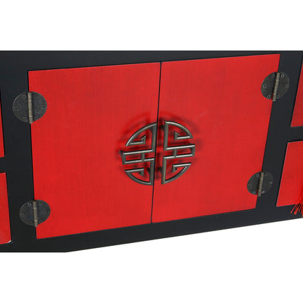 Konsole DKD Home Decor Tanne Rot Schwarz MDF Orientalisch (95 x 25 x 78,5 cm)