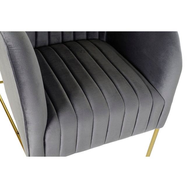 Sessel DKD Home Decor 8424001802135 Grau Gold Metall (70 x 75 x 86 cm)