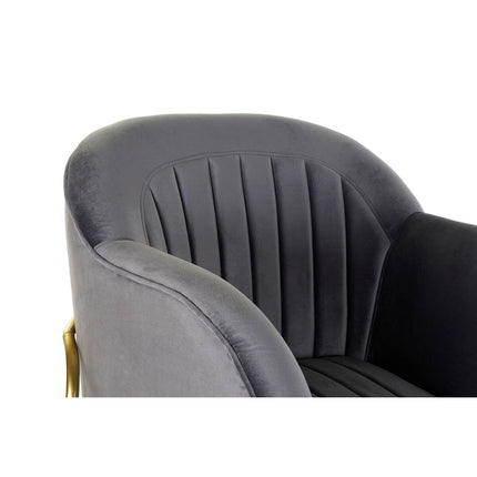 Sessel DKD Home Decor 8424001802135 Grau Gold Metall (70 x 75 x 86 cm)