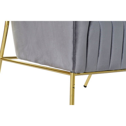 Sessel DKD Home Decor 8424001802135 Grau Gold Metall (70 x 75 x 86 cm)