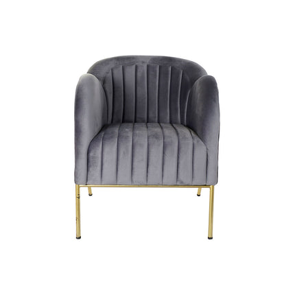 Sessel DKD Home Decor 8424001802135 Grau Gold Metall (70 x 75 x 86 cm)