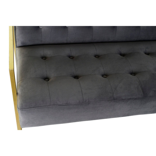 Sofa DKD Home Decor 8424001802203 Grau Gold Metall Samt (128 x 70 x 76 cm)
