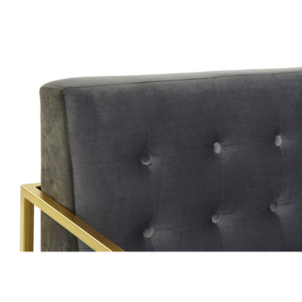 Sofa DKD Home Decor 8424001802203 Grau Gold Metall Samt (128 x 70 x 76 cm)
