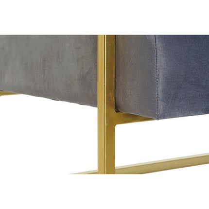 Sofa DKD Home Decor 8424001802203 Grau Gold Metall Samt (128 x 70 x 76 cm)