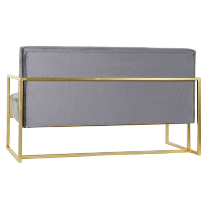 Sofa DKD Home Decor 8424001802203 Grau Gold Metall Samt (128 x 70 x 76 cm)
