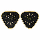 Wanduhr DKD Home Decor 8424001803453 40 x 6 x 38 cm Kristall Schwarz Gold Metall Holz MDF (2 Stück)