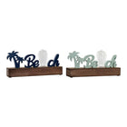 Deko-Figur DKD Home Decor Beach LED grün Marineblau 34 x 8 x 16 cm Mediterraner (2 Stück)