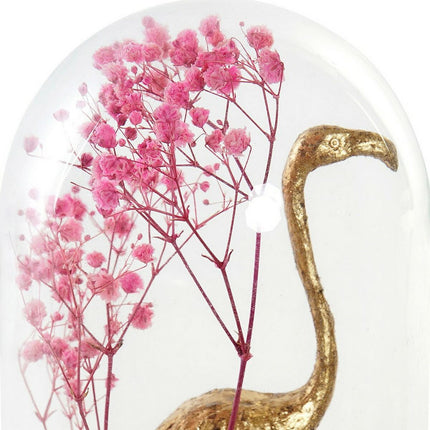 Deko-Figur DKD Home Decor Gold Flamingo 11 x 11 x 22 cm Schwarz Rosa Tropical
