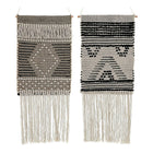 Dekoration zum Aufhängen DKD Home Decor 45 x 1 x 61 cm Beige Dunkelgrau Randbereich Boho (2 Stück)