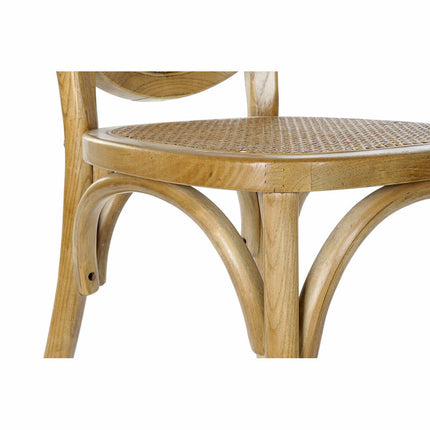 Esszimmerstuhl DKD Home Decor 8424001805570 Bunt Hellbraun Rattan Ulmenholz 45 x 42 x 92 cm