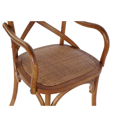 Esszimmerstuhl DKD Home Decor Braun Rattan Ulmenholz (55 x 57 x 92 cm)