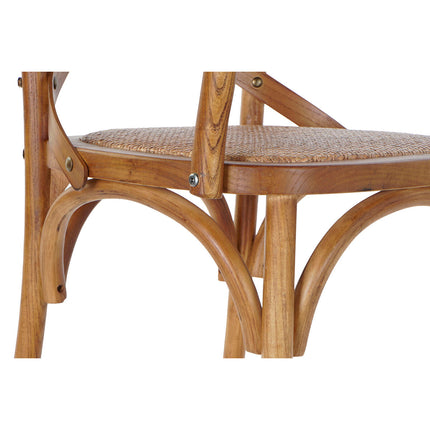 Esszimmerstuhl DKD Home Decor Braun Rattan Ulmenholz (55 x 57 x 92 cm)