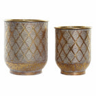 Blumentopfset DKD Home Decor Gold Metall Indianer (27 x 27 x 31 cm)