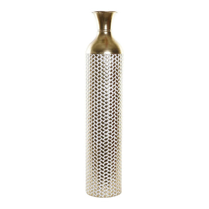 Vase DKD Home Decor Gold Metall Weiß (16 x 16 x 79 cm)
