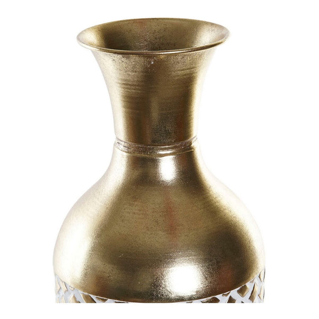 Vase DKD Home Decor Gold Metall Weiß (16 x 16 x 79 cm)
